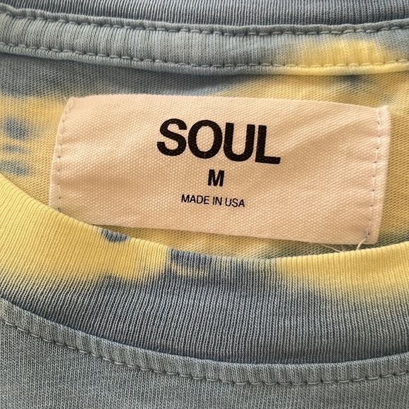 Soulcycle Gracie Raw Hem Boyfriend Tee Blue/Yellow - Picture 4 of 6